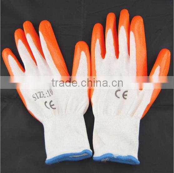 13 gauge 40g black nylon glove core black nitrile coated work gloves for vehicle repair