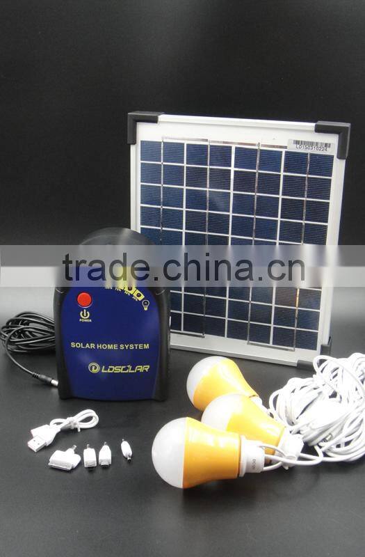 solar lighting system 6V 12V with 6w solar panel and 4Ah battery for house using from ldsolar