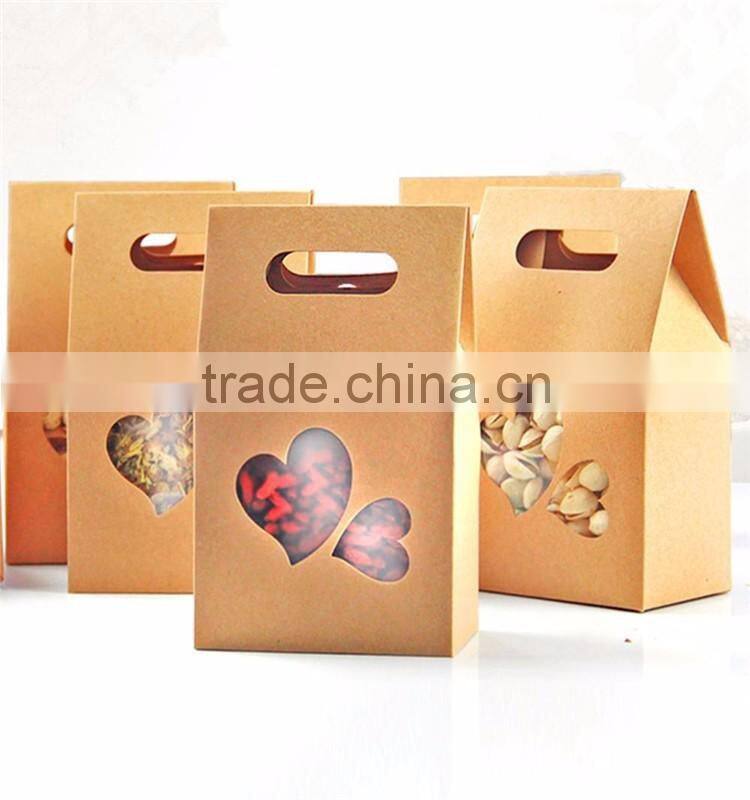 kraft paper bag with clear window/ flower tea packaging bag