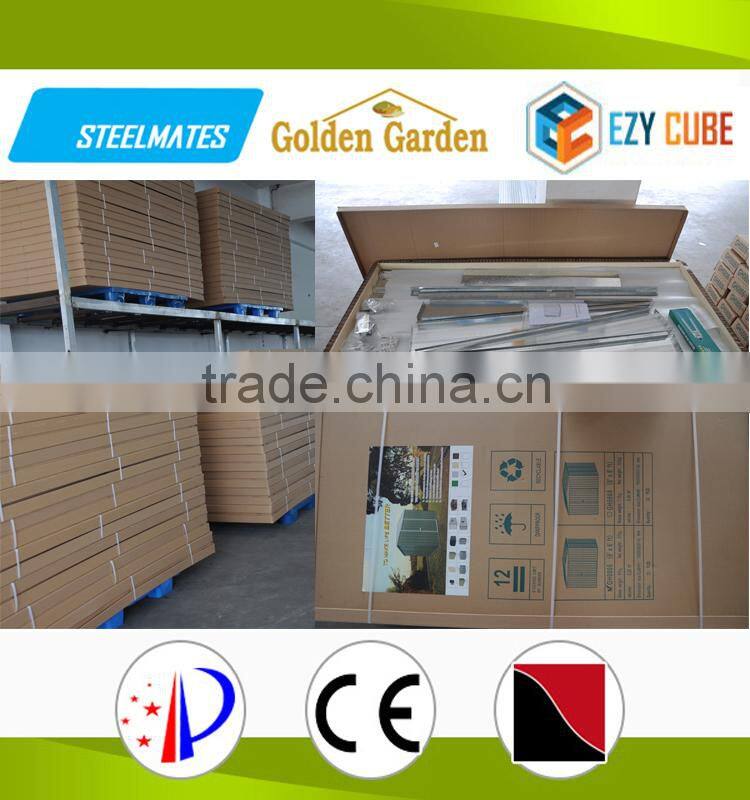 Weatherproof safely design folding metal storage shed
