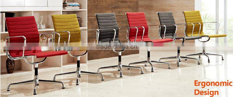 EA108 Modern fabric ribbed replica office conference chair with glides