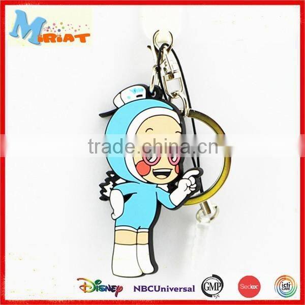 PVC Material high quality oem 3d logo pvc keyring