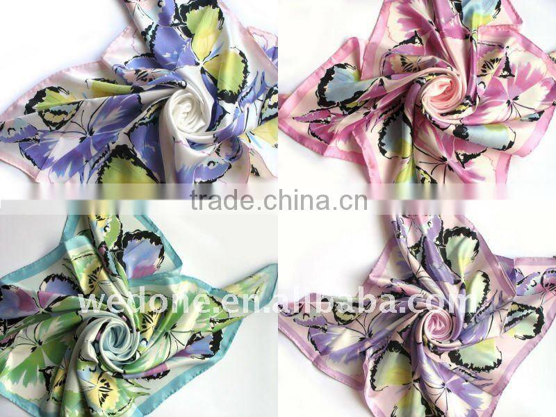 custom printing twill silk scarves