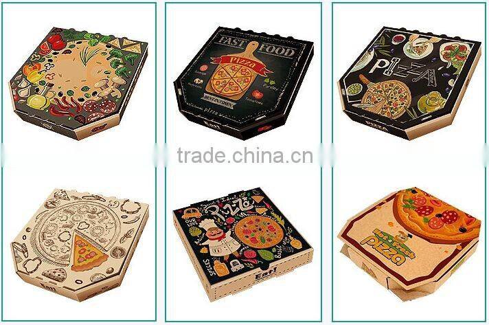 Colorful paper pizza box for sale ,different design pizza delivery box .