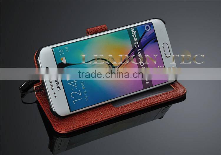 For s6 edge leather case, For Samsung Galaxy S6 edge cowhide genuine leather case, For Galaxy S6 leather Case