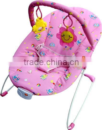 Pink Circus Baby Bouncer, light weighted musical baby rocker cradles with lovely toys