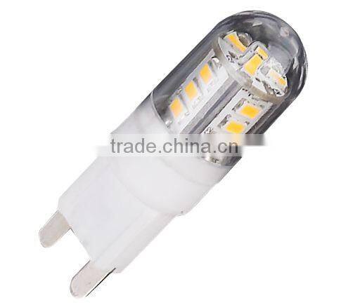 Hot sell product 2.5w 3014smd plastIc material g9 led bulb