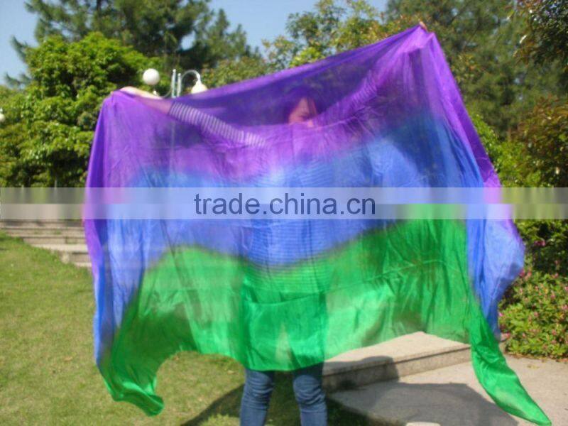 2016 High quality women 100% real belly dance veil silk Chinese belly dancing veils accessories