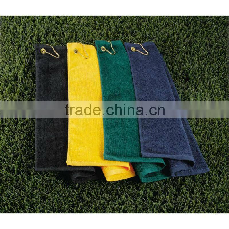 terry cotton navy golf towels with embroidery