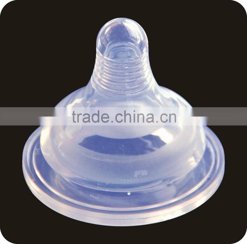 Food grade transparent wide neck natural nipple silicone baby nipple milk nipple