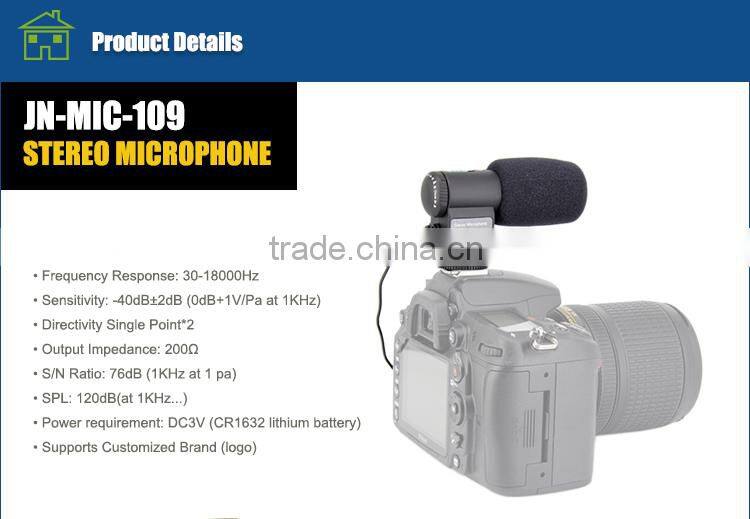Condenser Microphone Carol 2.5mm Jack Microphone Digital Voice Recorder with External Microphone