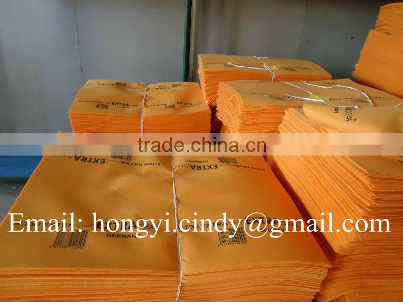 Logo printed orange super absorbent nonwoven floor cleaning wipes (nonwoven, viscose & polyester)