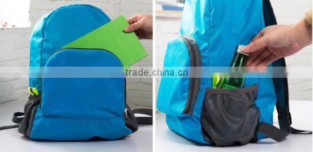 2016 new design polyester lightweight foldable backpack