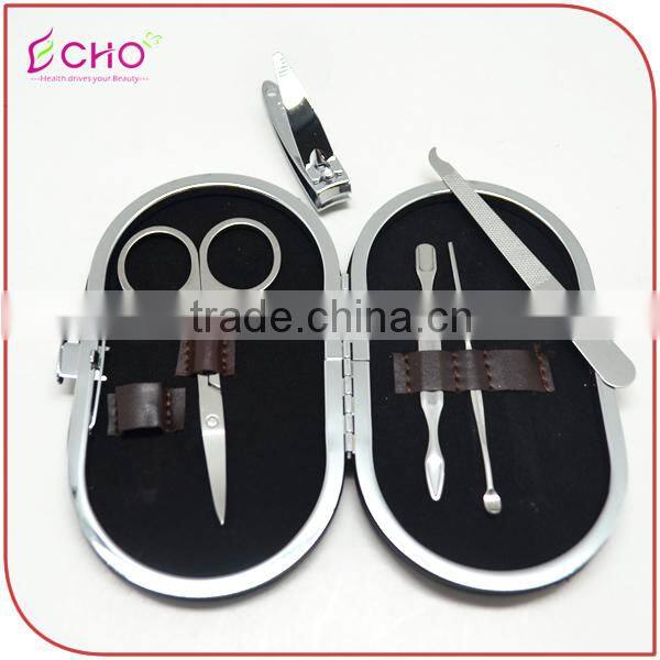 5 pcs Personal Nail Care Black Manicure Pouch