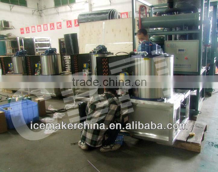 Guam flake ice making machine with flake ice bin for cooling