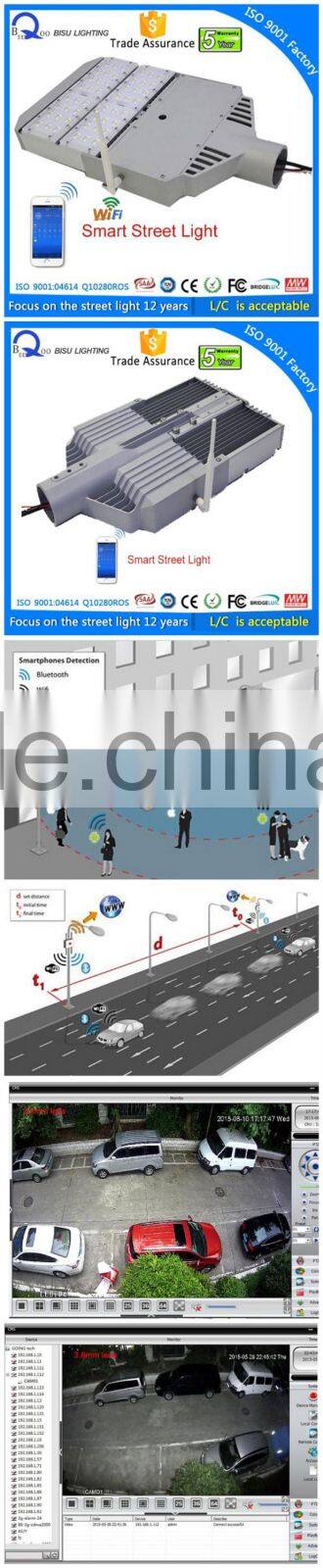 Intelligent system new arrival Wifi smart road lamp IP65 60W 120W led street light photocell COB all in one