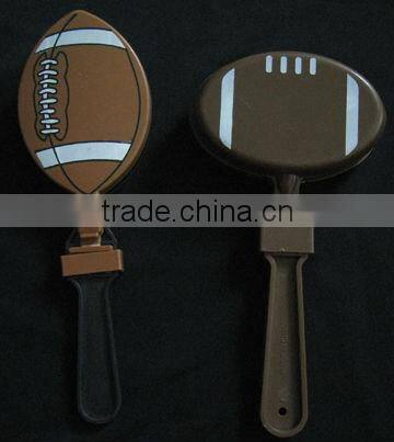 Rugby ball shaped Football sports fans plastic hand clapper
