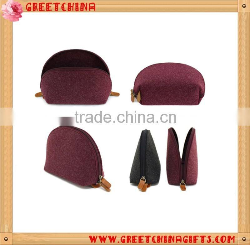 Promotional customized logo cosmetic travel felt bag