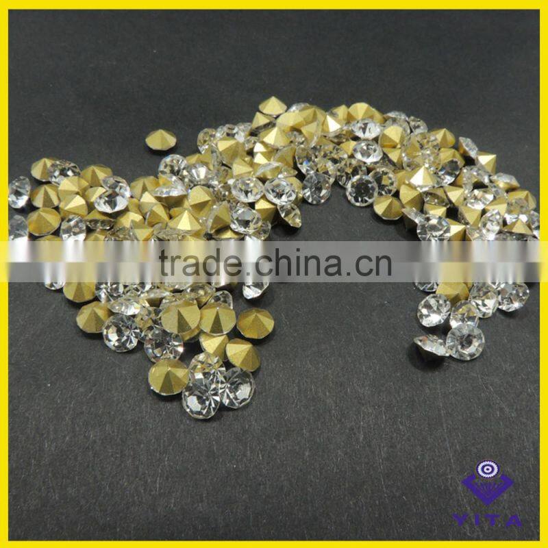 china SS24 white glass chatons gem stone for rhinestone t shirt
