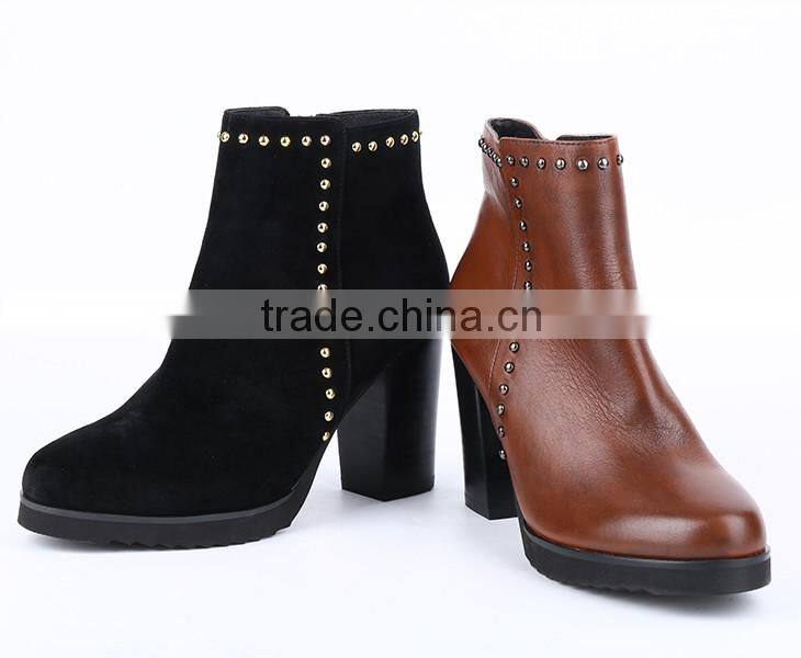 Wholesale cheap fashion soft ankle boots casual ladies flat shoes