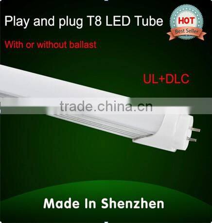 ul cul dlc 5 years warranty led t8 tube light with frosted or clear cover 4ft