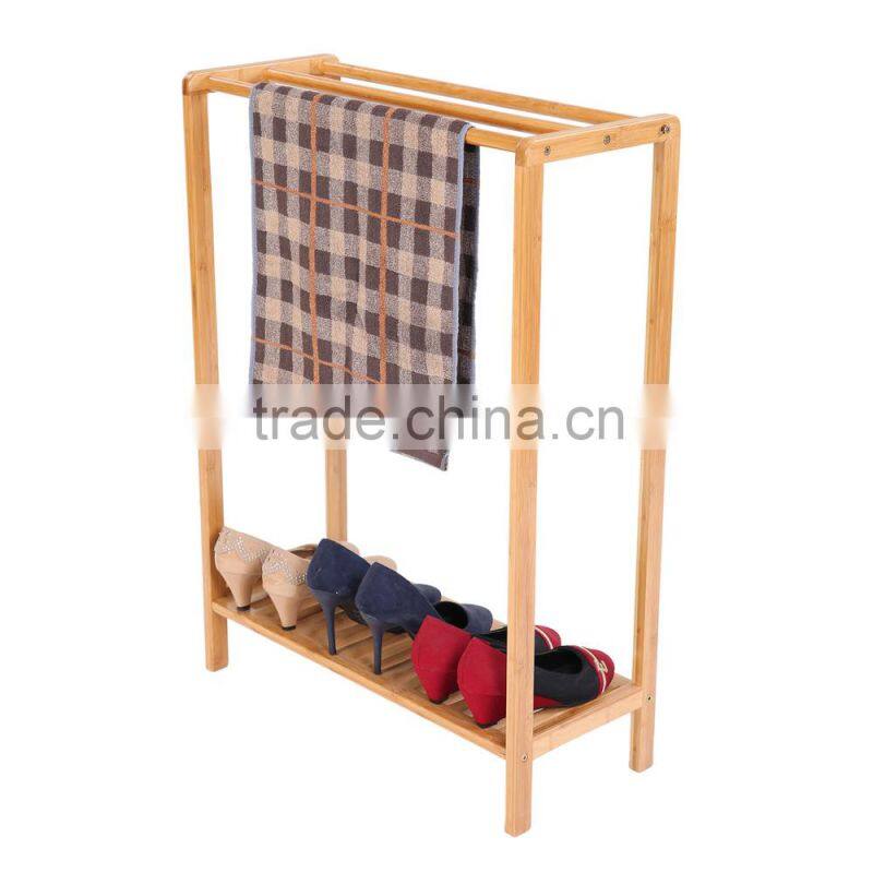 Bamboo Bathroom Standing Towel Rack