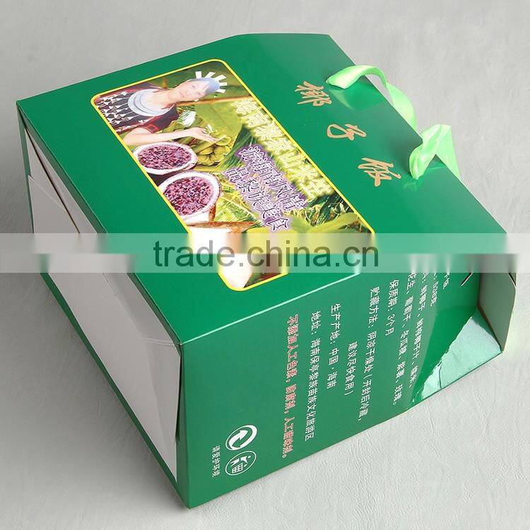 Made-in-China factory beautifully customs green board packaging box for food coconut rice