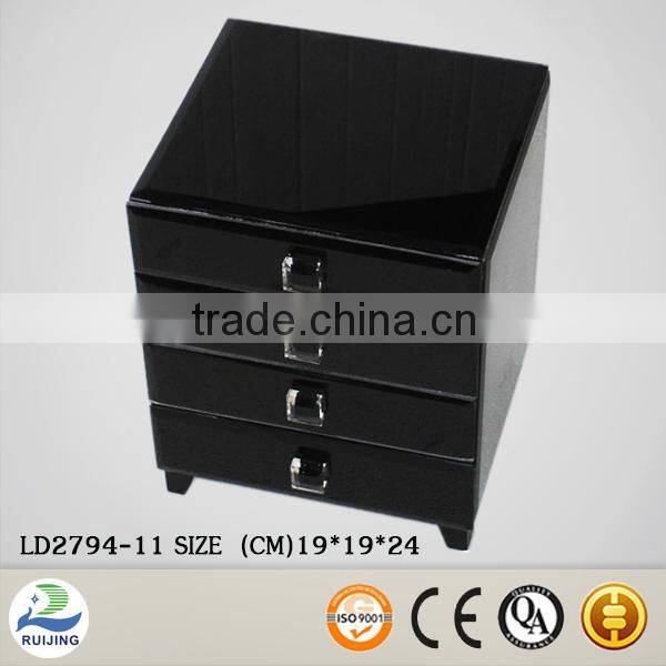 Ruijing elegant glass black drawer jewelry box