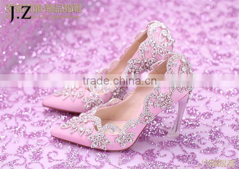 OW22 Beautiful Diamond Crystal decor Evening High-heeled Party wear dress Shoes for women