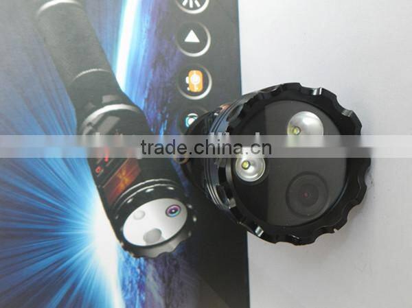 LED Rechargeable police security flashlight 1080P multifunctional police flashlight