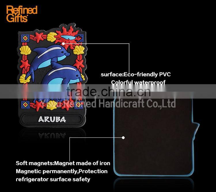 Dolphin PVC Rubber Soft 3D Fridge Magnets OEM Menufacture ECO-friendly