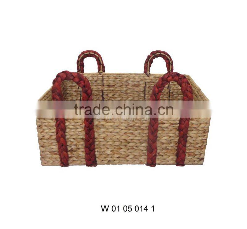 Water Hyacinth Storage Baskets with 2 Handles / Storage Bin