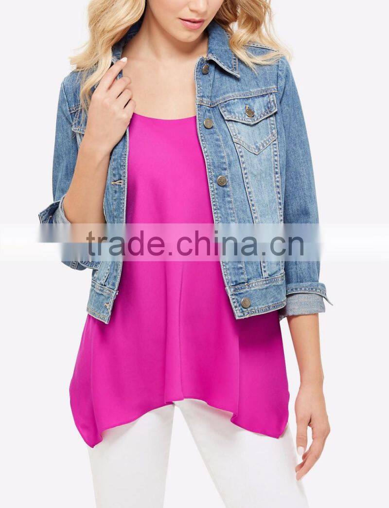 Women sun top with Adjustable spaghetti straps designs tank top