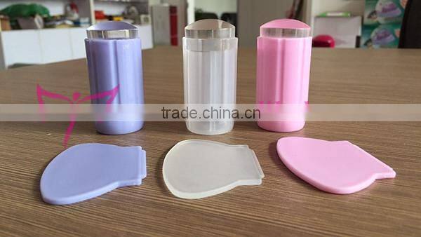 Hot clear nail stamper,clear jelly nail stamper,clear transparent nail stamper set with scraper