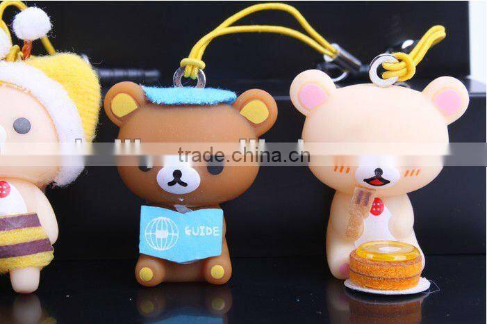 Eco-friendly Custom Girls 3D Cartoon silicone cell phone charms