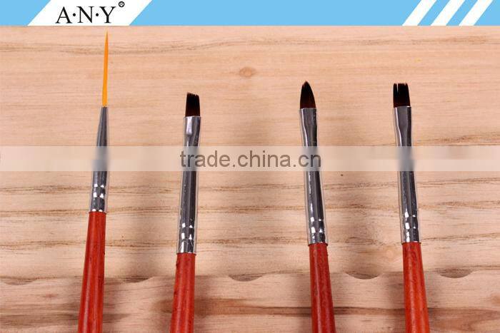 ANY High Quality Rosewood Handle Professional Nail Beauty Care 4 PCS Brush Set