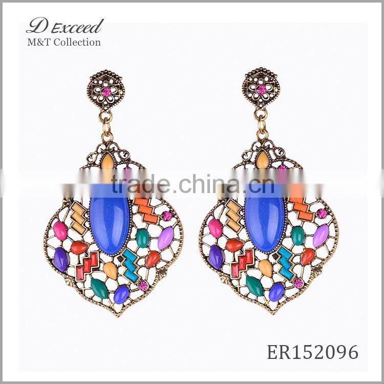 Wholesale Jewelry Fashion Designs Ladies/Women's Ethnic Bohemian Resin Piercing Earrings Dangle Earrings