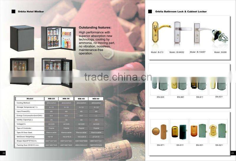 40L black door hotel mini fridge with absorption system