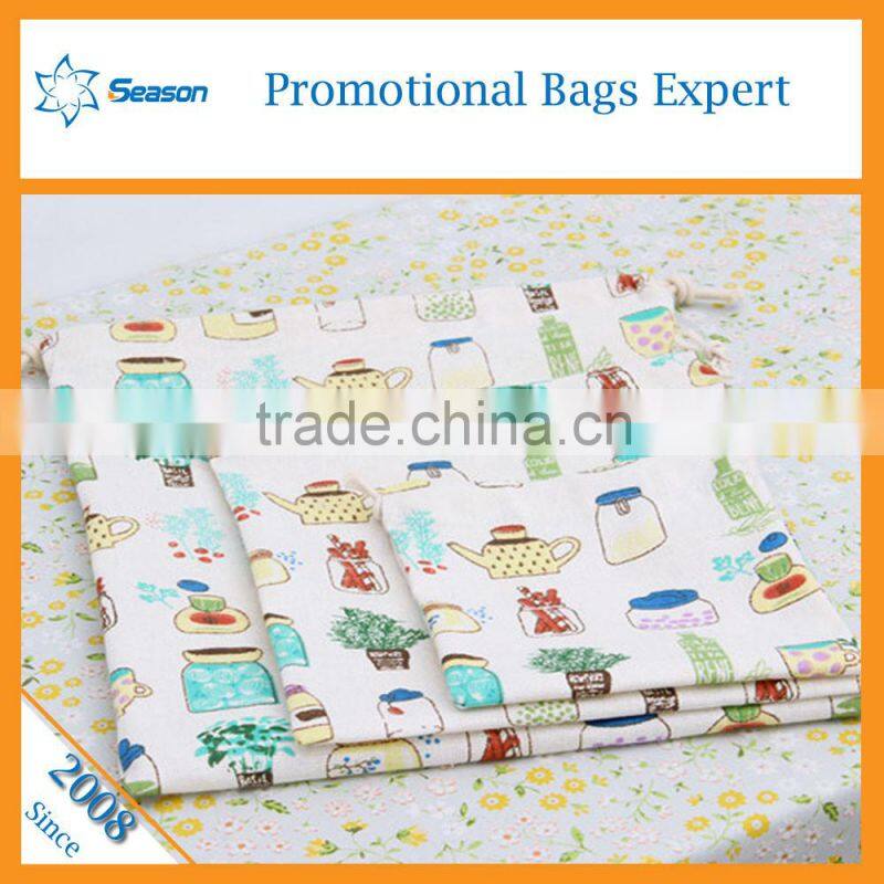 Factory price oem production canvas cotton drawstring bag for packing storage