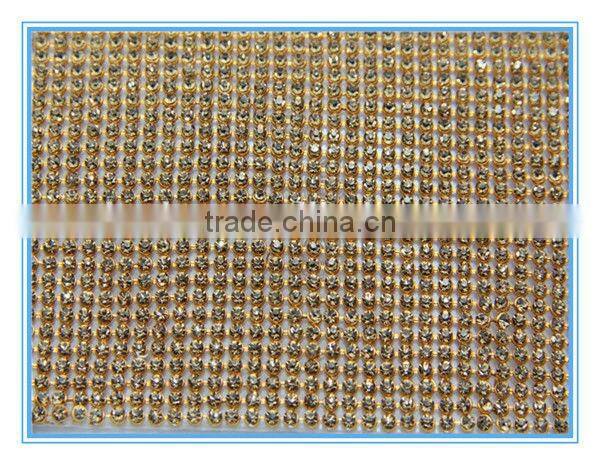Hot selling aluminum crystal rhinestone mesh for shoes decoration
