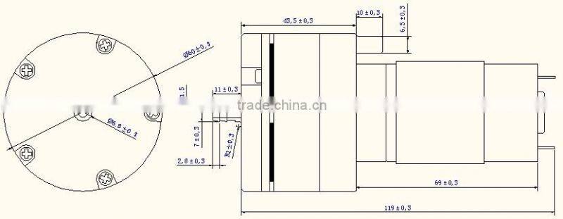 6v/12v electric air pump for Massage device DQB500-A