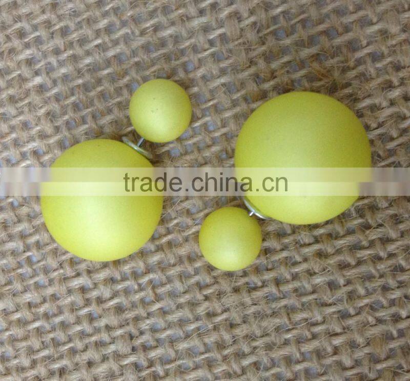 Fashion Imitation Double Ball Stud Pearl Earrings For Women