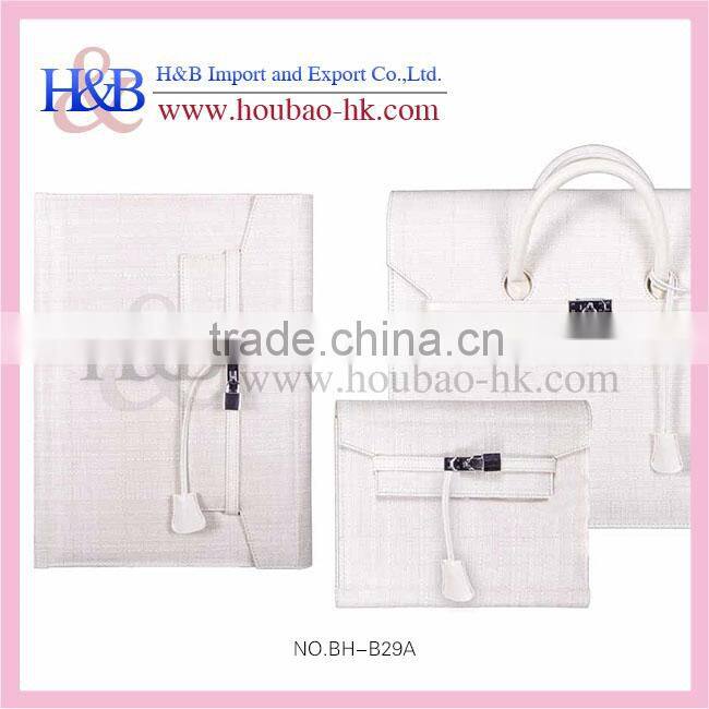 H&B elegant white album leaf leather album cover binding
