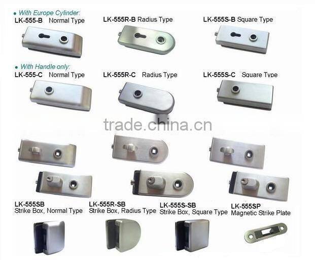 Glass door lock, sliding glass door lock, framless glass door lock