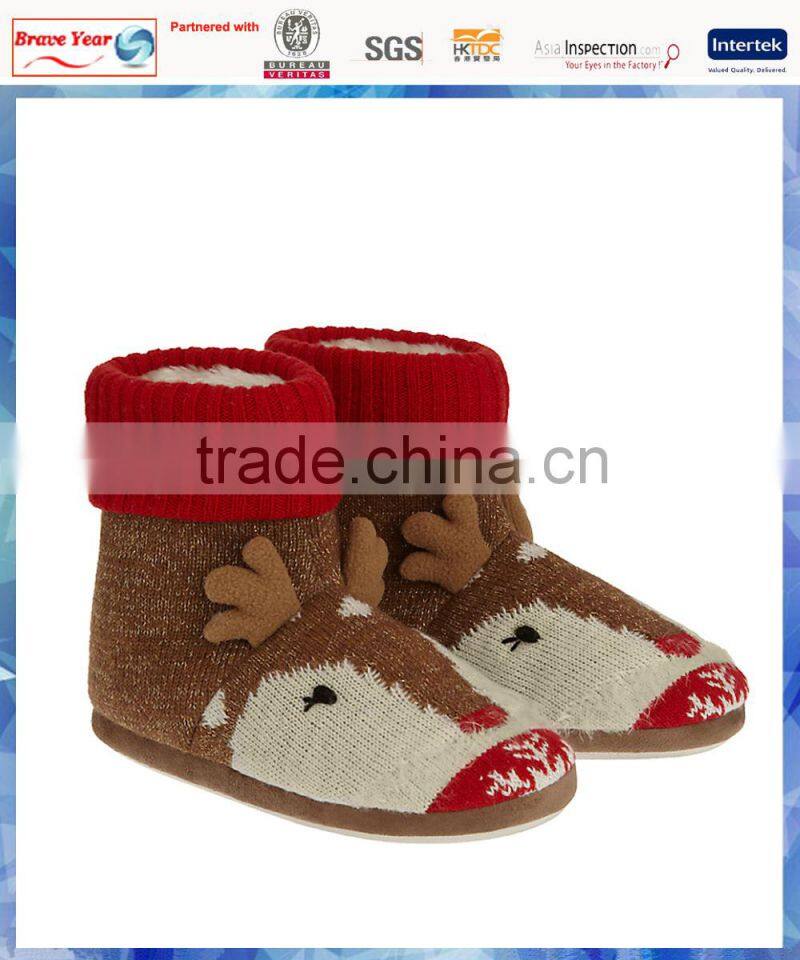 2014 hot sell knitted deer ladies winter boots