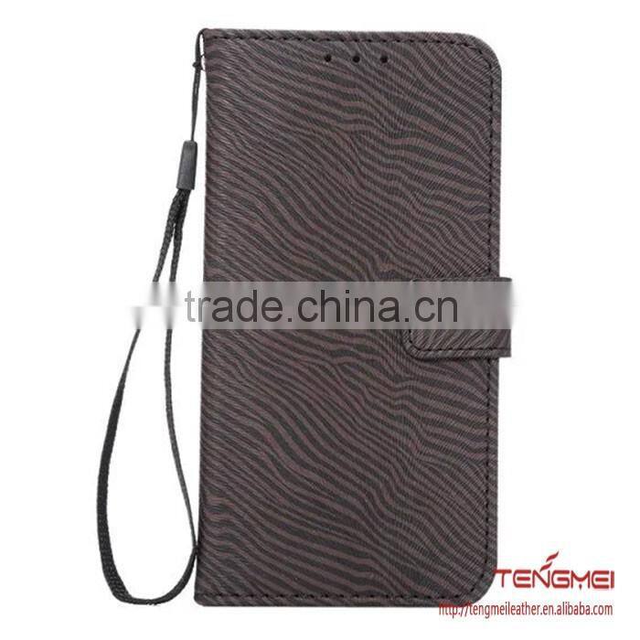 zebra grain leather case for samsung s7 edge with card slots