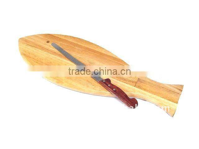 Acacia Wood Cutting Board Chopping Block with Handle and Leaf Shape