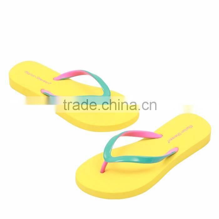 2016 latest eva foam sheet insole design fluorescence candy combo colors ladies flip flops