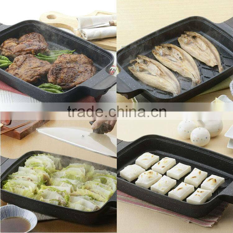 kitchenware cooking fish tools gifts fish japanese food marble coating wide frying pan plate