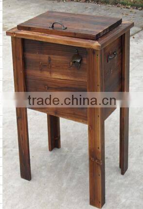 wooden barrel ice cooler